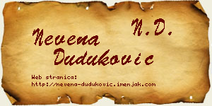 Nevena Duduković vizit kartica